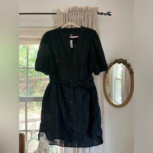 Gap linen button front dress NWT